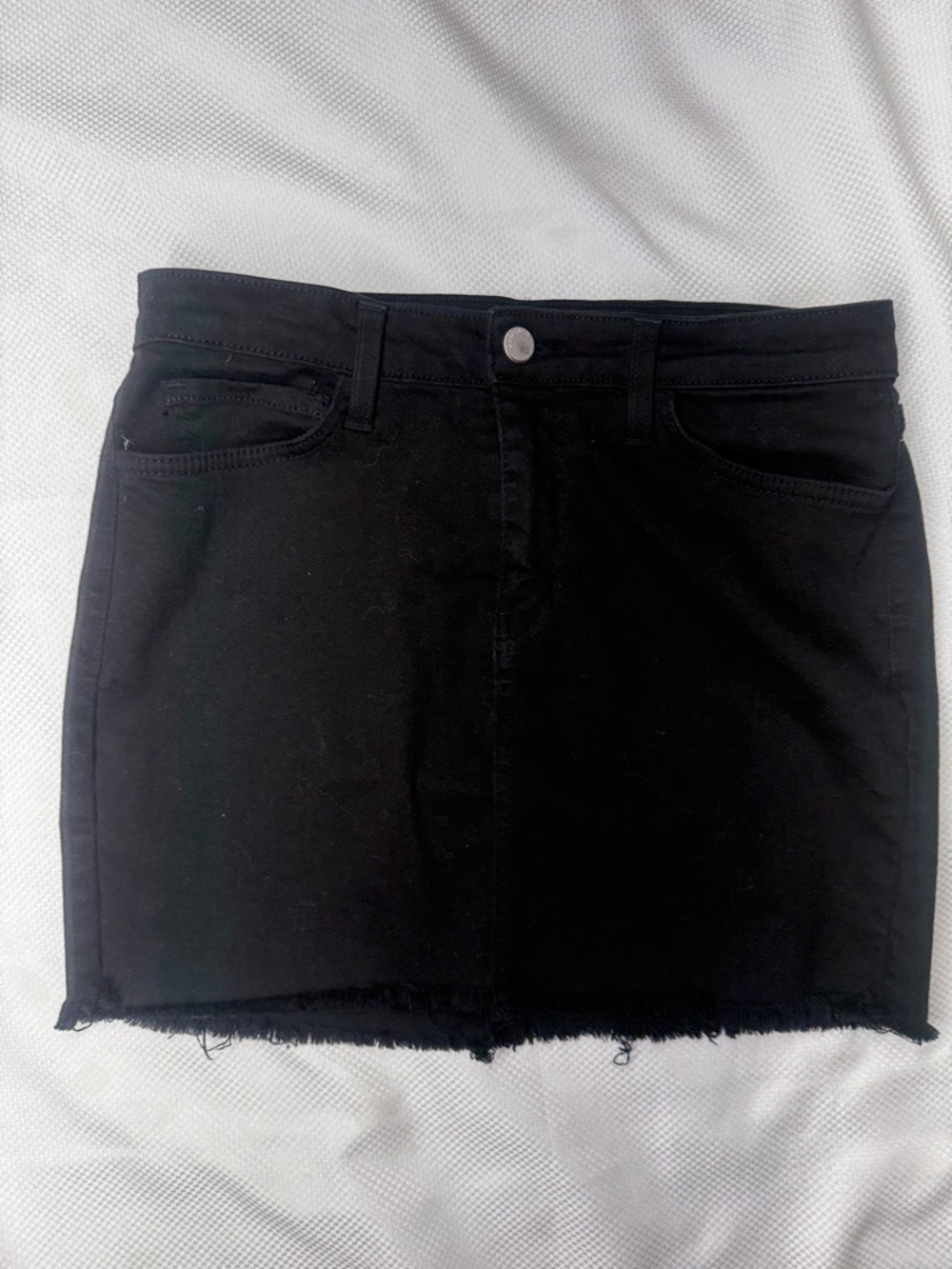O2 Black Denim Mini Skirt - Classic High-Rise Style - Medium